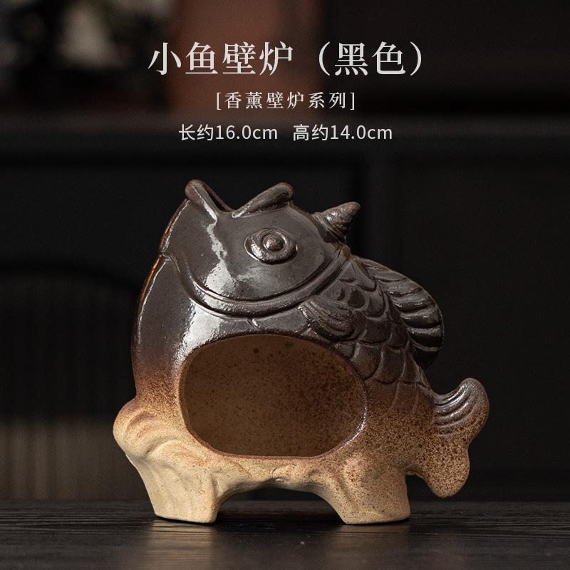 Antique-style Small Fish Incense Holder Mist Smoking Steamers Incense Burners Meditation Censer Tableware Supplies Decoration