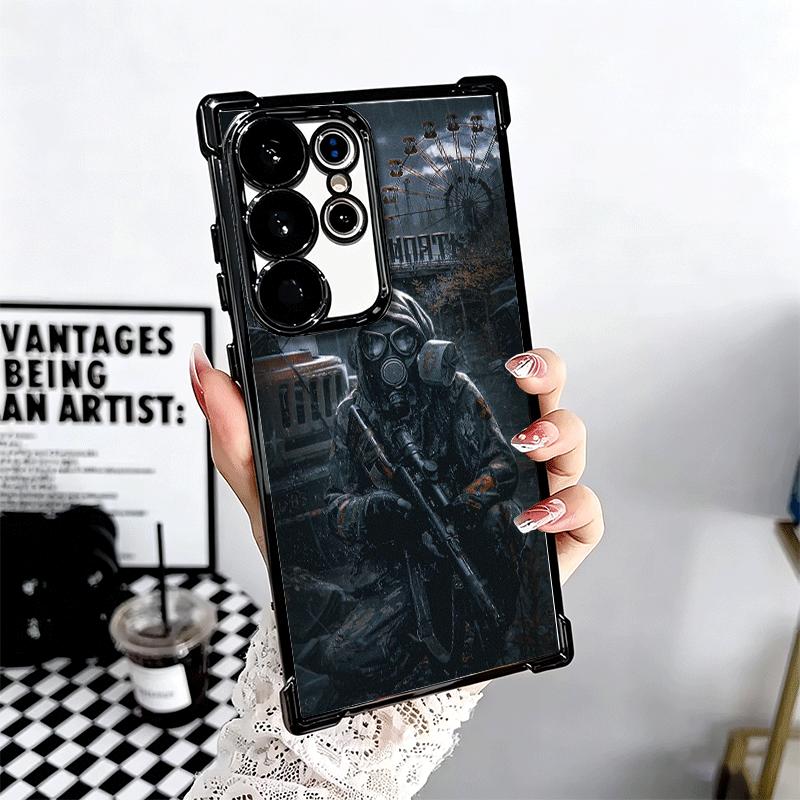 S-Stalker Game Cool Plating Phone Case For Samsung Galaxy S24 S25 FE S26 Edge S23 Ultra S22 S21 Plus S20 Anti-Fall Airabag Cover