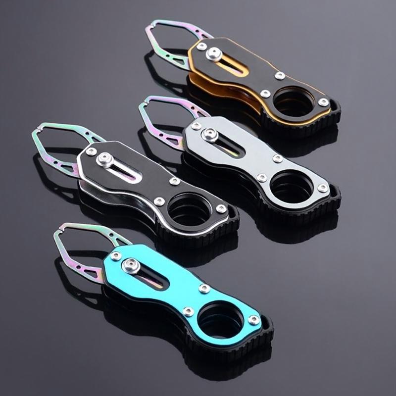 Portable Mini Fish Lip Gripper Stainless Steel Fish Holder Tool Grabber Fish Catcher with Coiled Lanyard Easy to Use