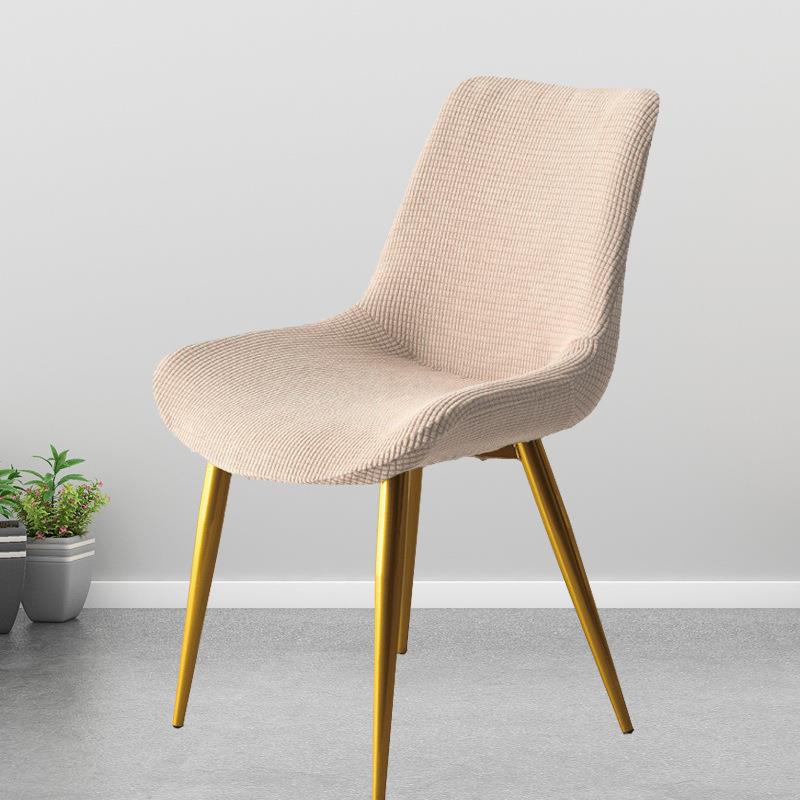 Solid Stretch Curved Backrest Curved Chair Covers Dining Classic Fabric Kitchen Hotel Household Chair Cover Chairs Slipcovers