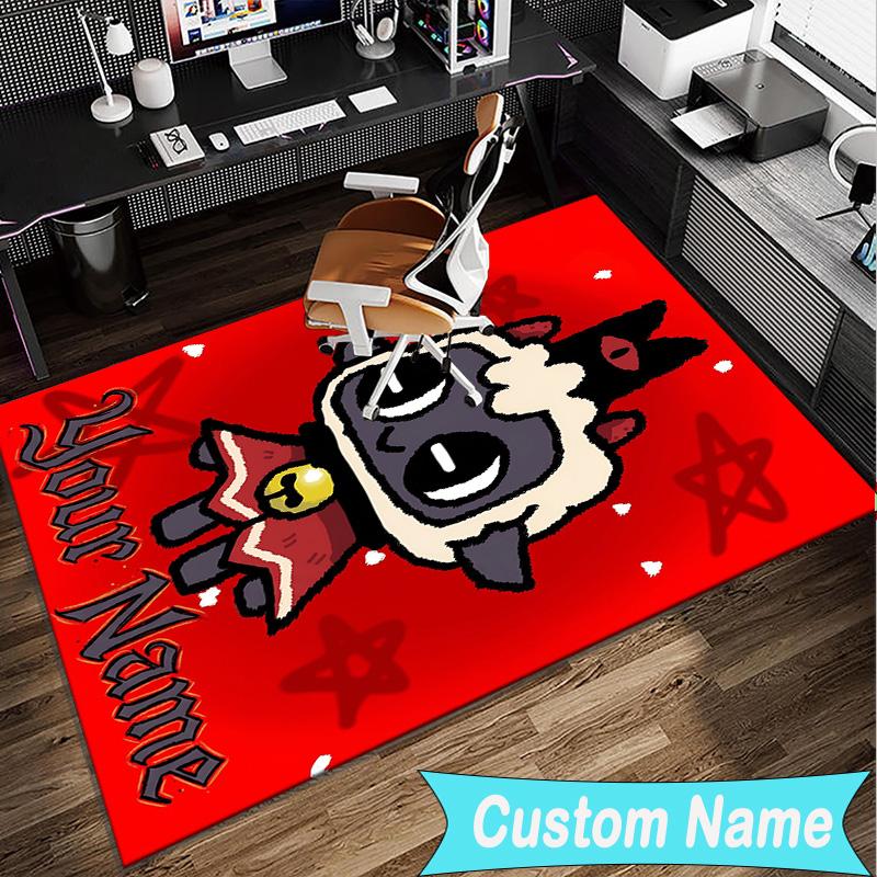 Custom Name Rug Cult Lamb Game Fantasy Area Rug Suitable for Indoor And Outdoor,Carpets for Homes, Offices,Living Rooms,Home Decor,Christmas Gift