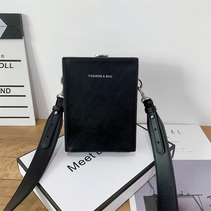 

Сумка-коробка женская корейская версия универсальная трендовая персонализированная маленькая квадратная сумка из искусственной кожи сумка-мессенджер на плечо на заказ чёрный