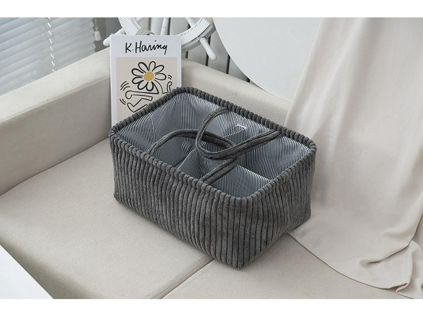 Handheld Velvet Baby Supply & Toy Organizer Basket