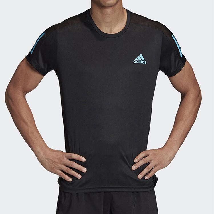 Adidas Own The Run Tee Running Sports Short Sleeve Men Tops Black FT1428