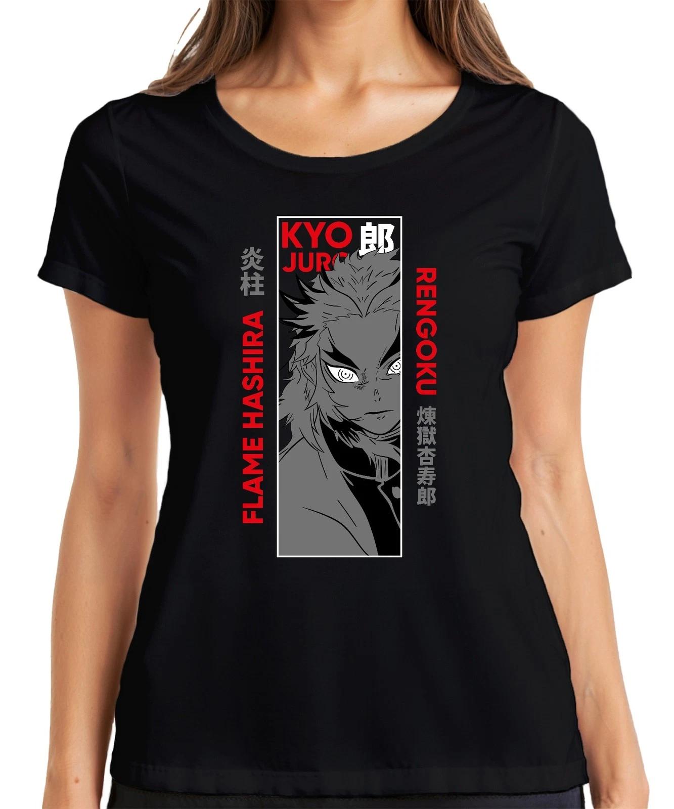 Kyojuro Rengoku Flame Hashira Kimetsu no Yaiba Anime Geschenk Damen T-Shirt M