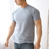 Solid Colour Quick-Dry Fitted Fitness Short-Sleeved Men's Sports Casual Outdoor Exercise Stretch Slim-Fit Summer T-Shirt
