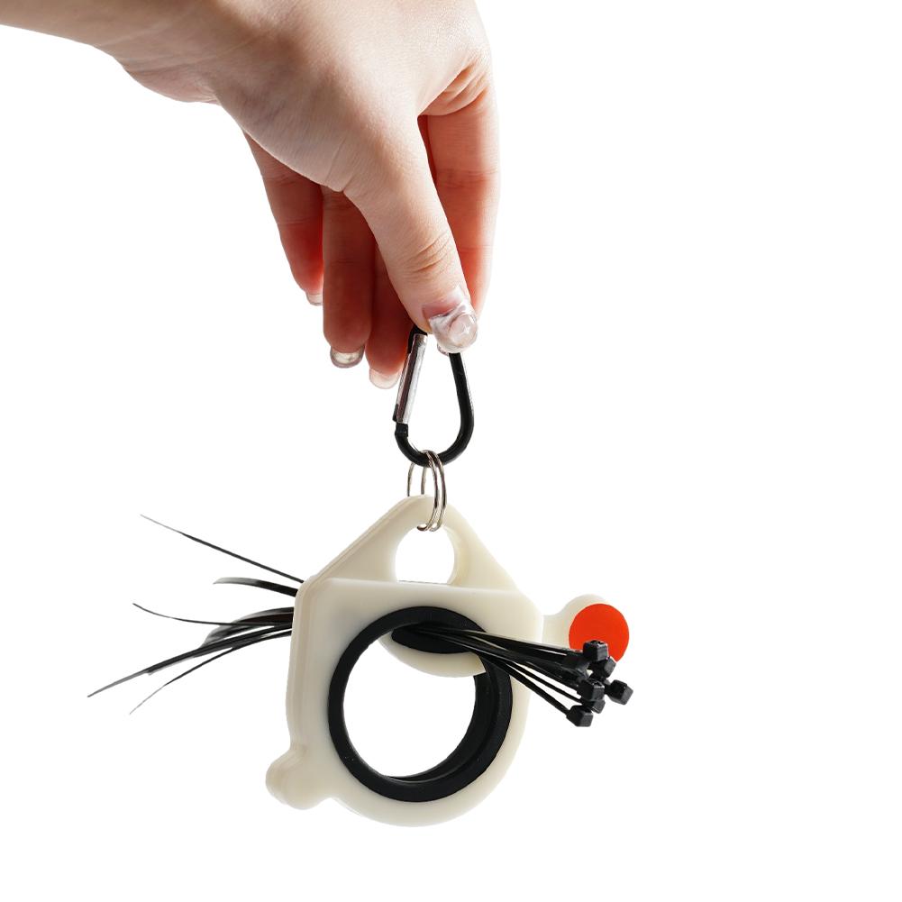 Cable Tie Organizer Portable Fluorescent Storage Plastic Cable Tie Holder Cable Tie Storage Tool Key Chain Portable Zip Ties