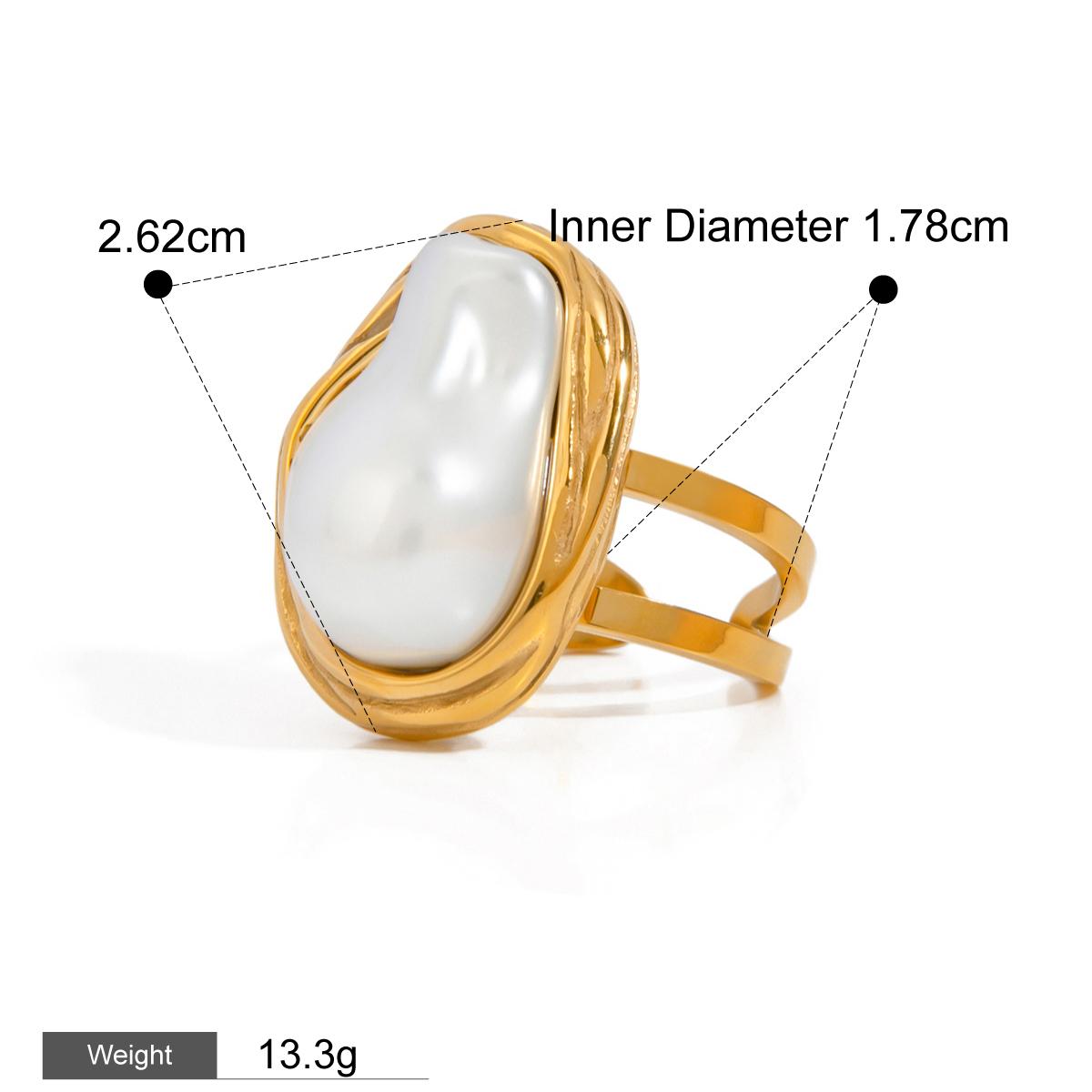 

Yori Vintage Resin Pearl Open Ring Adjustable Ring Arrivals Stainless Steel Chic Charm Jewelry Wholesale Bijoux Gift
