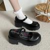 Damen Slipper Plateau Sohle Ein-Riemen Schnalle Blockabsatz Kleine Lederschuhe Kleid Büro Große Größe 2025 Damenschuhe