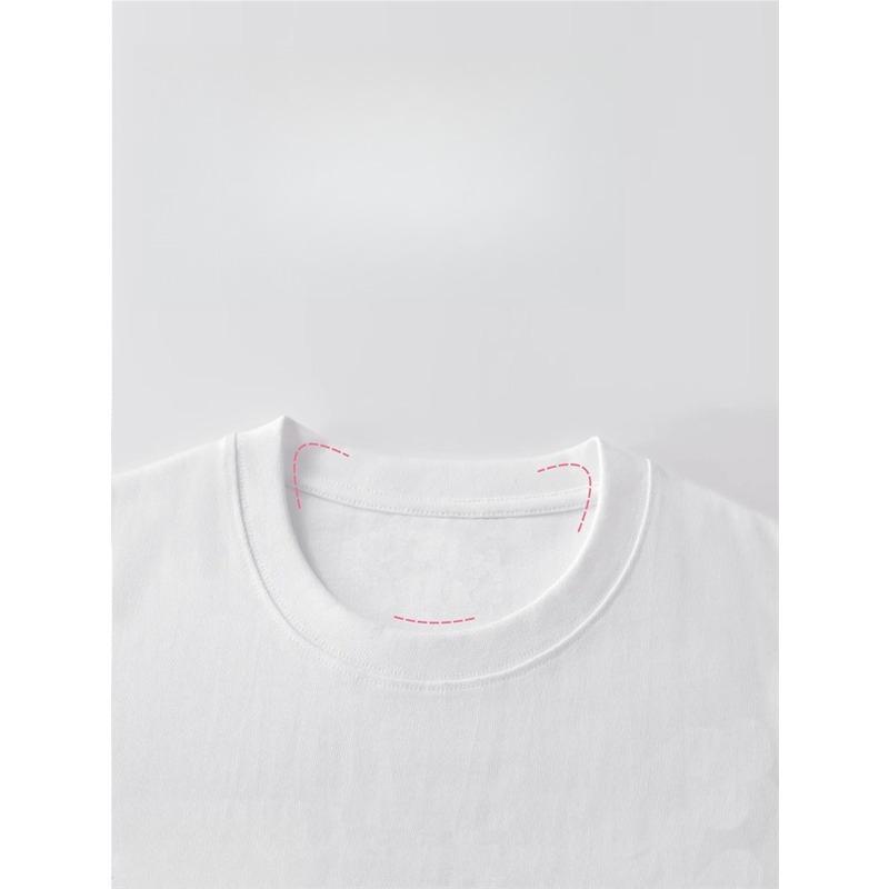 European Size Men's White Russian Cyrillic Text Print T-Shirt - Short Sleeve Round Neck Tee with Cyrillic Script Design for Casual, Beach, Party Shirt