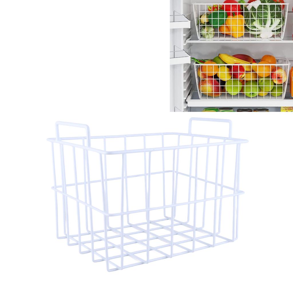 Fridge   Basket Multipurpose Large Capacity Metal Wire Storage Basket for Refrigerator Bathroom Kitchen