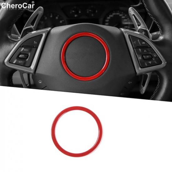 Steering Wheel Center Ring Cover Trim Decor For Chevrolet Camaro 2017- Red