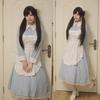 AOTYP Cosplay Halloween Dienstmädchen Kostüm 3 Süßes Lolita Vergnügen Große Größe 3XL Set, Farben, Kleid, Uniform, Moe, Damenkleid, Café, Park, Ärmel, Blau,