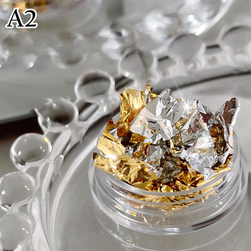 1Box Rose Gold Silver Irregular Foil Paper Nail Art Sequin Stickers Glitter DIY Manicure UV Gel Polish Decoration Tools
