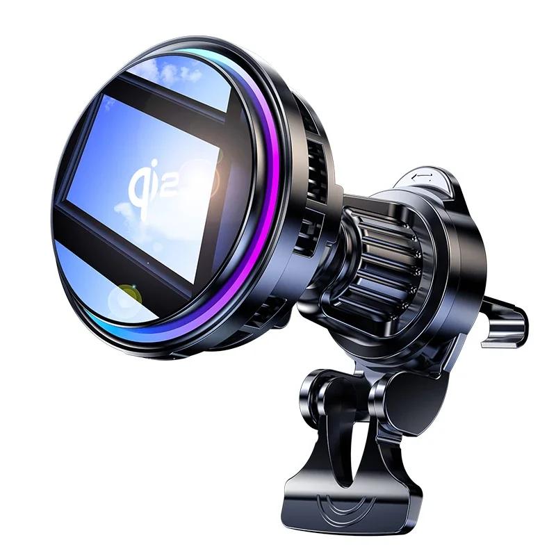 

QI2 Car Wireless Charger ice Cooling Phone Holder For Magsafe iPhone 17 16 15 14 13 12 Samsung phone Bracket Fast Charging