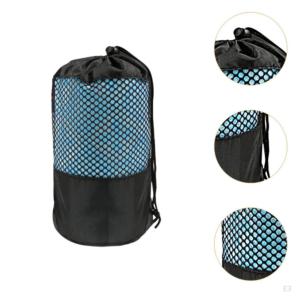 Mat Towel Non Slip Grip with Mesh Bag Equipment Soft Microfiber for Home Gym Training Workout