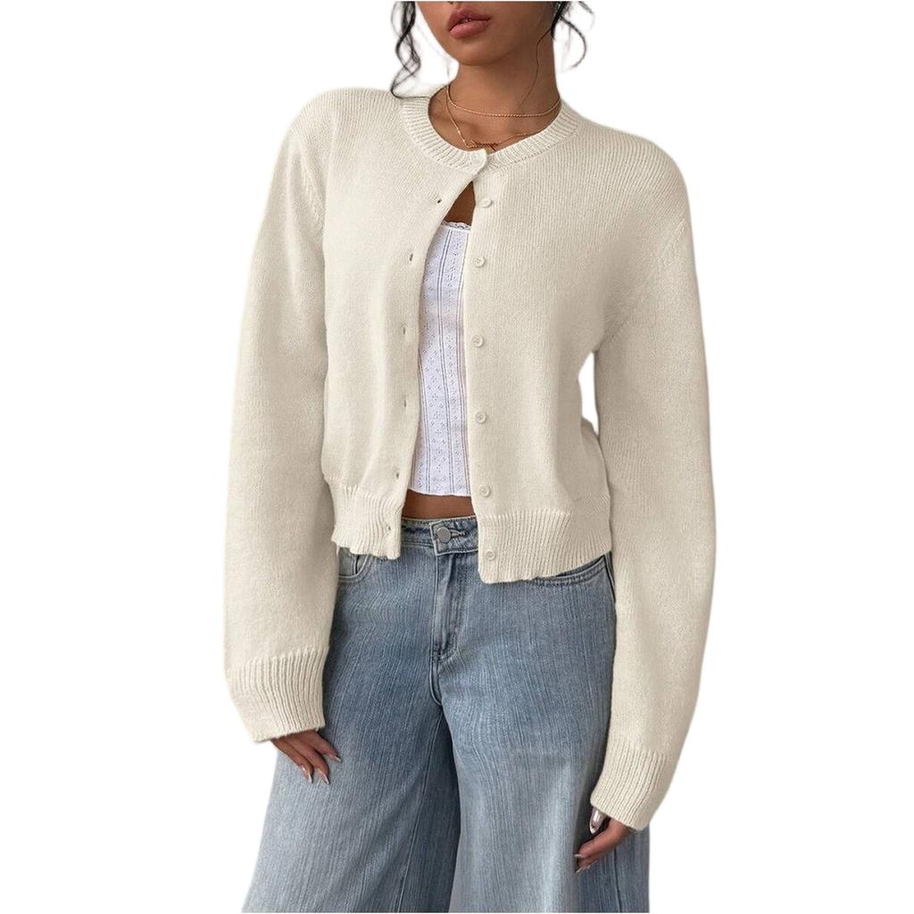 Women's Cardigan Sweaters Lightweight R-Neck Long Sleeve Outfits Fall Fashion 2025 Clothing