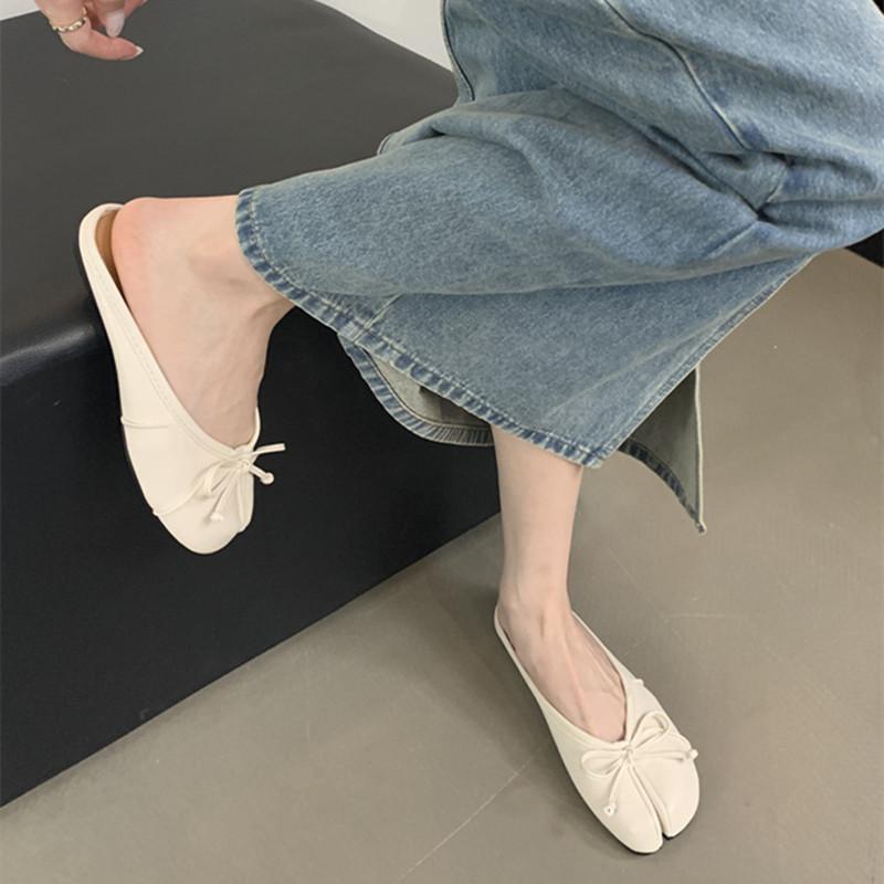 Fashion Bailamos Women Slippers Tabi Ninja Shoes Woman Microfiber Leather Comfy Slides Split Toe Flats Soft Bottom Loafers 2024 New Fash