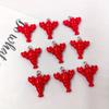 10pcs Kawaii Glossy Lobster Earrings Charms Floating Pendant Flatback for Keychain DIY Jewelry Making Findings