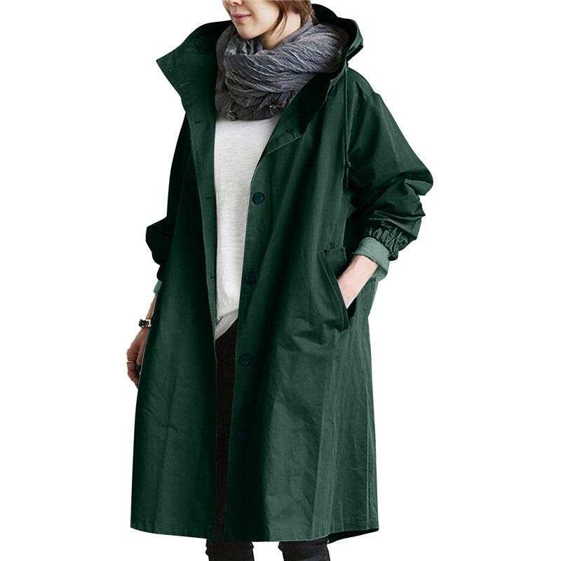 Lässiger Stil Windbreaker Damen Mittellang Kleines Temperament Taille Langarmjacke