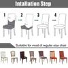 1PC Leaves Jacquard  Dining Room Chair Covers Stretch Chair Slipcover Washable Kitchen Seat Protector for Wedding Party Banquet