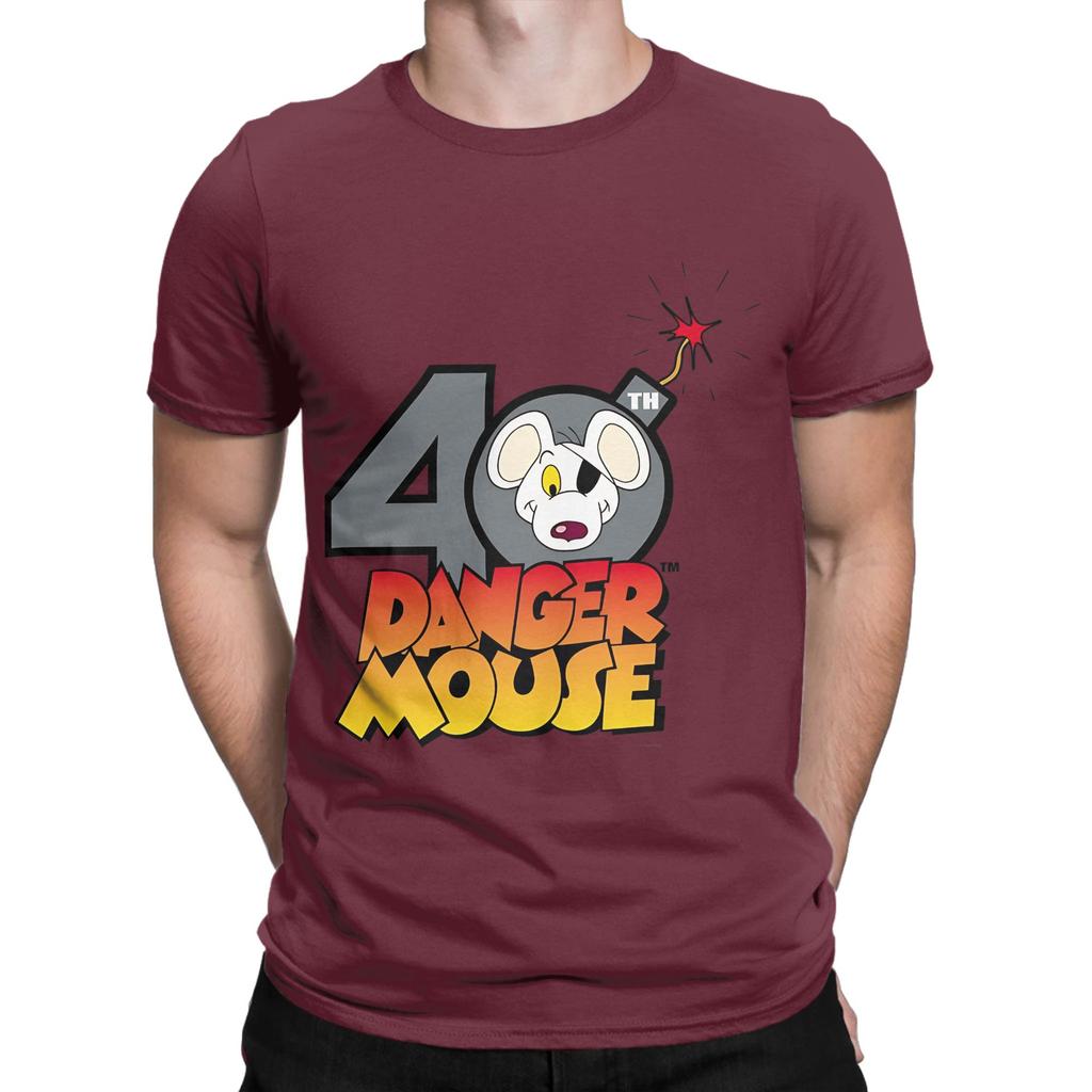 Maglietta 100% Cotone Novità 40° Anniversario di Danger Mouse Top Magliette Per Unisex