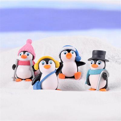 4 Adet Mini Kış Pengueni Peri Bahçesi Yosunu Minyatürleri Dekorasyon Oyuncak Bebek Evi Dekoru