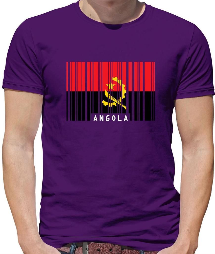 Angola Barcode Style Flag Unisexs TShirt Luanda Flags Town Angolese City