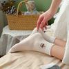 Women's Mid-Calf Japanese Cartoon Embroidery Socks, Spring/Autumn Style, Perfect Pair with Birkenstocks