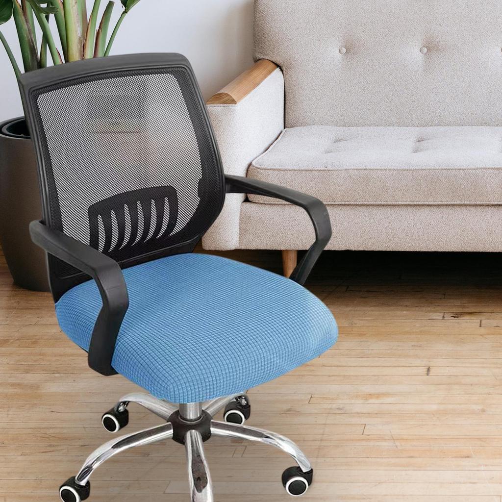 Washable Universal Swivel Chair Cover with Armrests Stretch Office Seat Protector Removable for Computer Desk