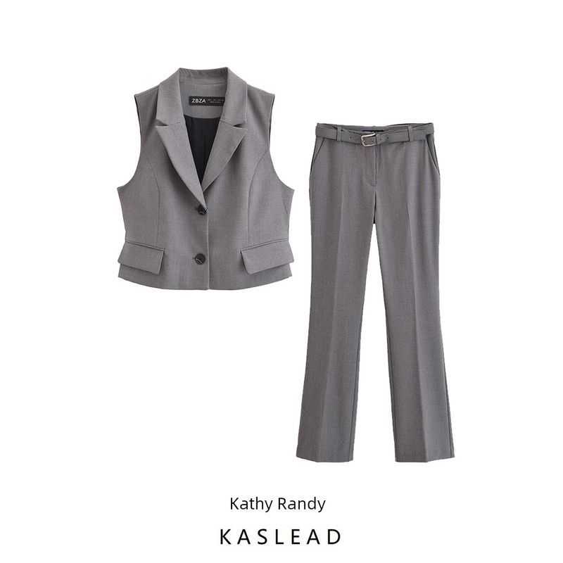 Kaslead New Arrival Women's Clothing Fashion Style Fashion Flip Decoration Vest Pants 9210756 80739