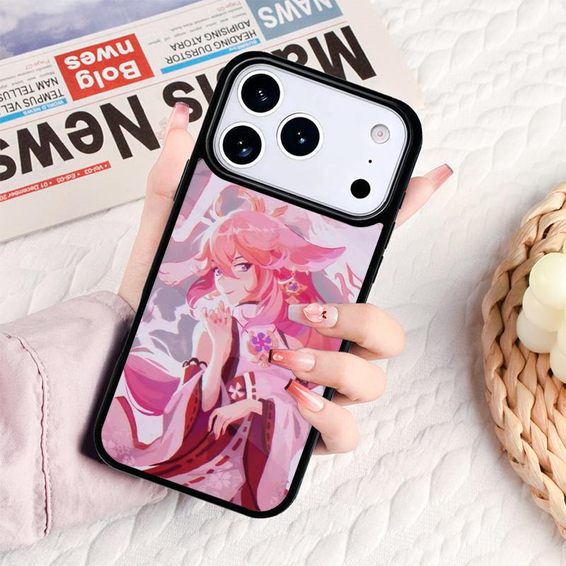 Genshin Yae Miko Phone Case For IPhone 17 16e 15 14 13 12 11 Pro Max Air Mini Soft Protective Cover