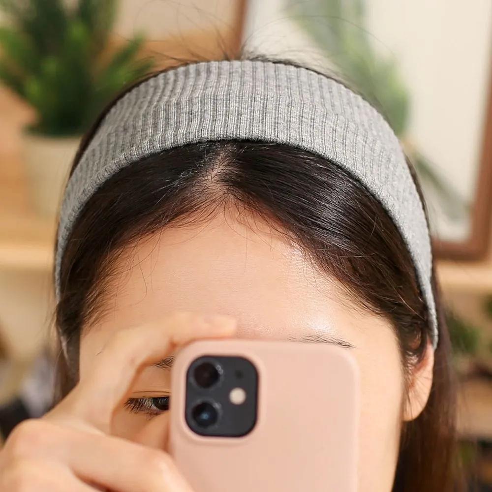 Daily Headband Designer Headband Angel Shushu Simple Ribbed Turban Gray