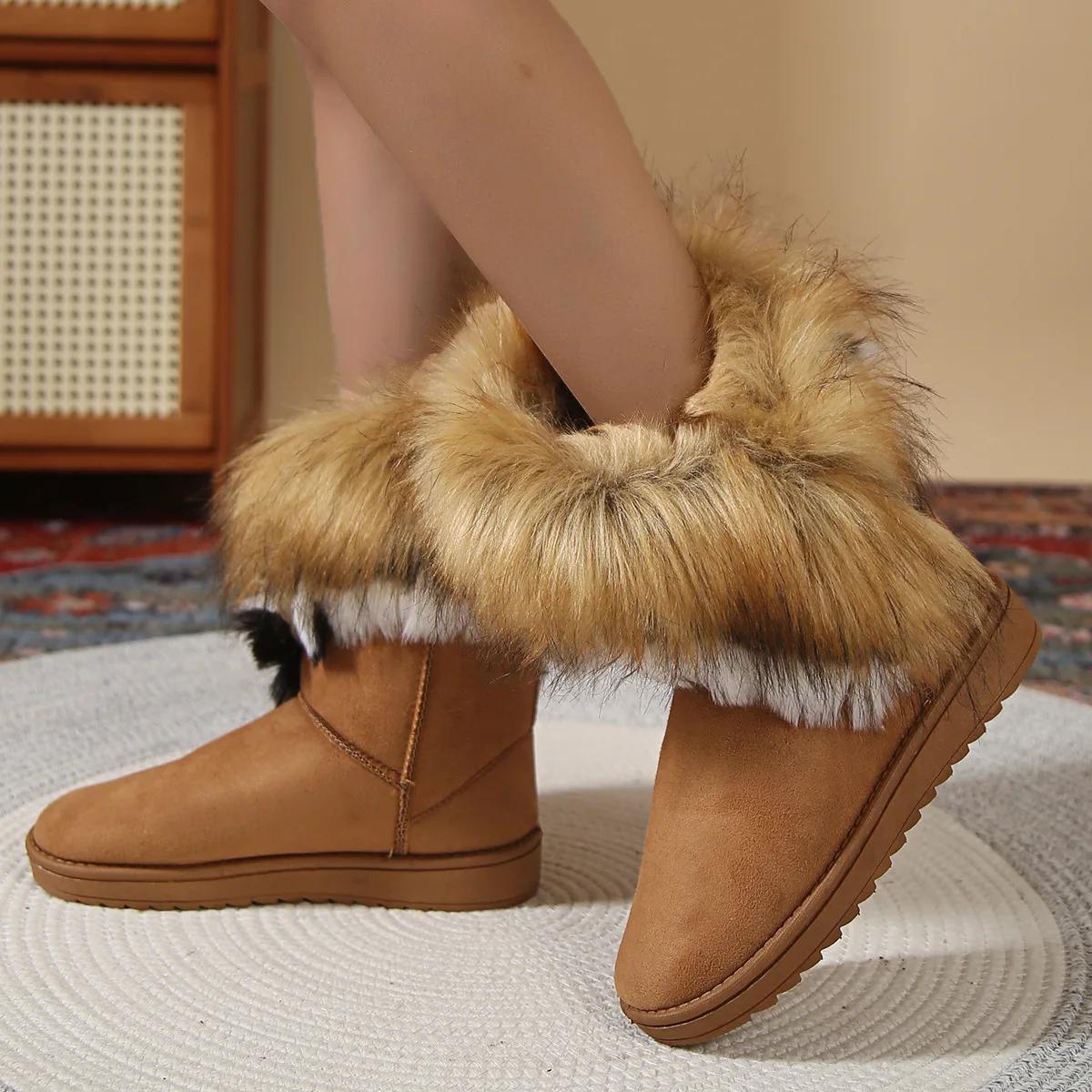 

Модные замшевые черные женские зимние сапоги средней длины, коричневые женские туфли, полувысокие, элегантные, с низким каблуком, удобные, новые, рок, весна 2024, шик 42