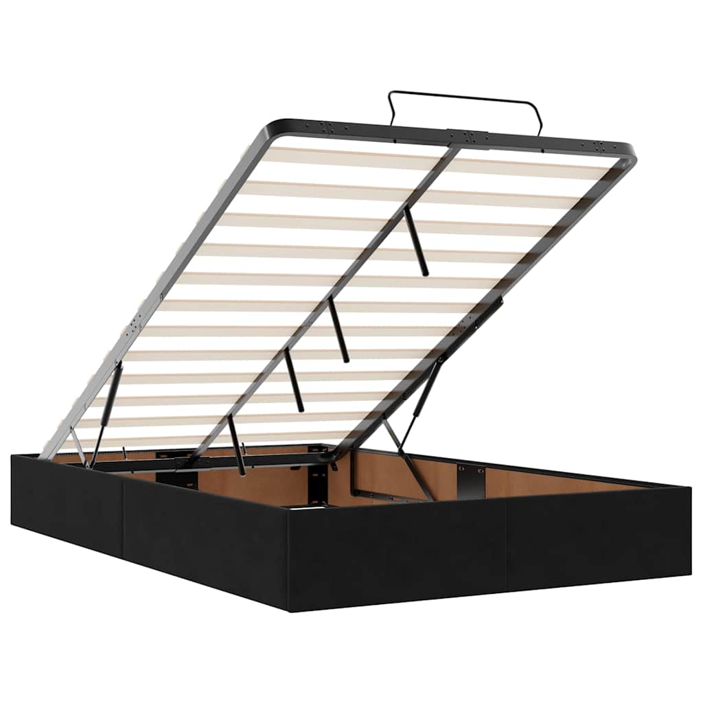 Ottoman Bed with Mattress Black 120x190 cm Velvet