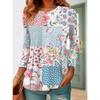 Women's T Shirt Print Floral Graphic Plants Stylish Classic Modern Long Sleeve Crew Neck Long Tops