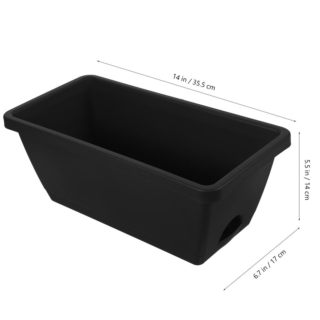4pcs Window Box Planter Plastic Vegetable Flower Boxes Rectangular Flower Pots with Saucers Indoor Outdoor Plant Box