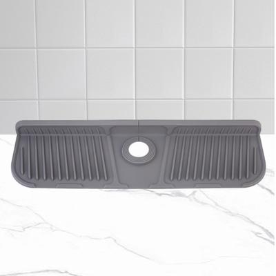 Practical Silicone Faucet Mat Black/Grey Faucet Accessories Water Catcher Mat Splash Proof Sink Splash Pad Kitchen Bathroom