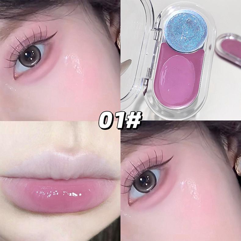 

GEGE BEAR Glow-Blush Duo Stick 3.8g Cream-To-Pearl Dewy Flush & Highlighter 2-In-1 Portable Bear Case