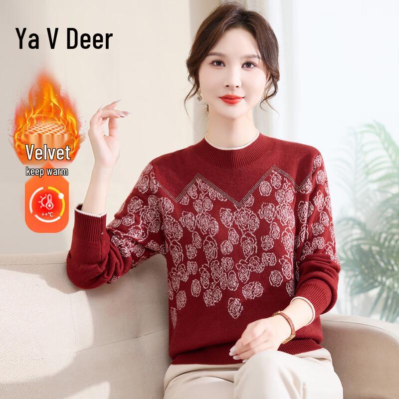 Yalu Women s Fleece Lined Turtleneck Knit Top 3XL