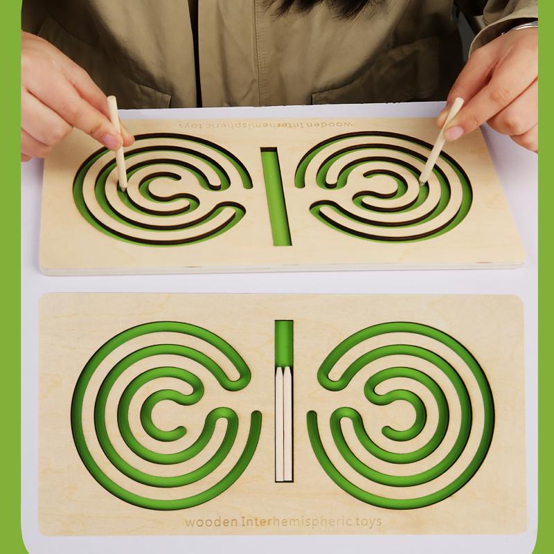 

1 комплект Игрушка для развития левого и правого полушарий, ручка для тренировки траектории, координация руки и мозга, головоломка, учебные пособия для раннего развития