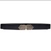 Womens Stylish Pu Elastic Waist Belt Versatile For Dresses And Skirts In Black Minimalist