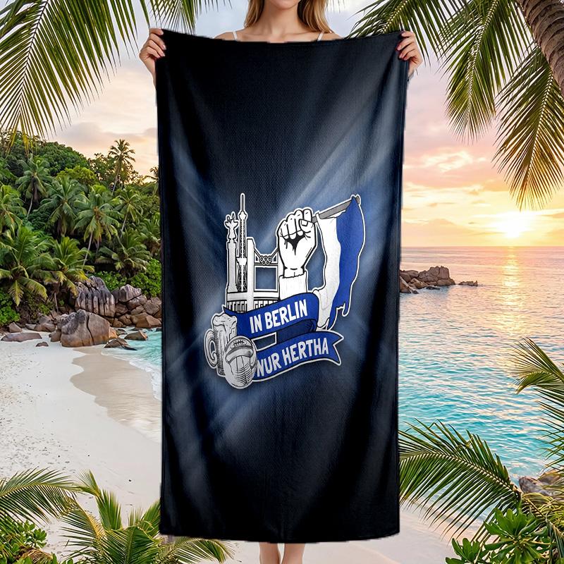 Hertha BSC FC estampado Secado Rápido Toalla de Playa Microfibra Absorbente Portátil Viaje Natación Toalla