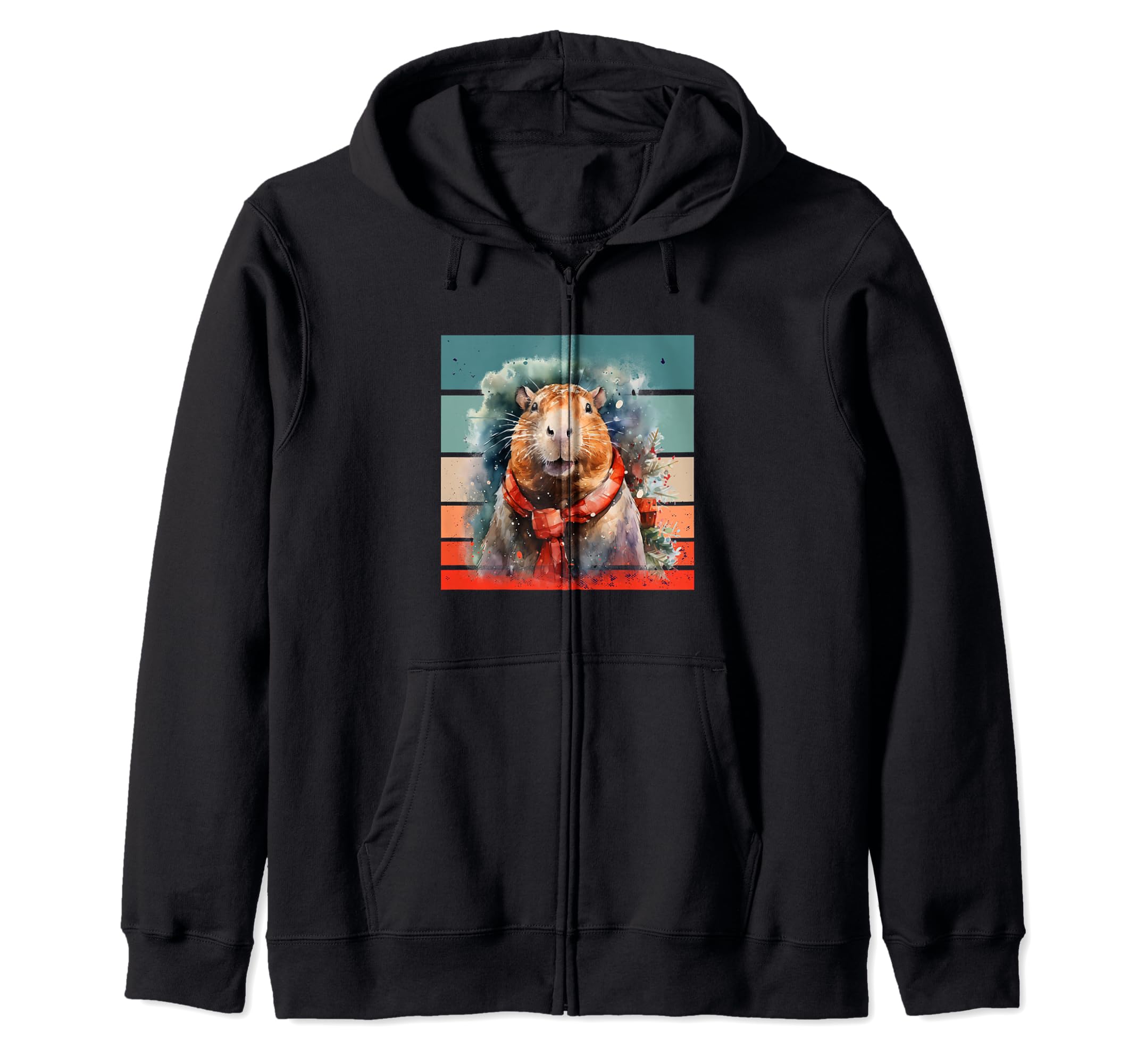 капибара зимний шарф снежная капибара любитель природы животное питомец худи на молнии