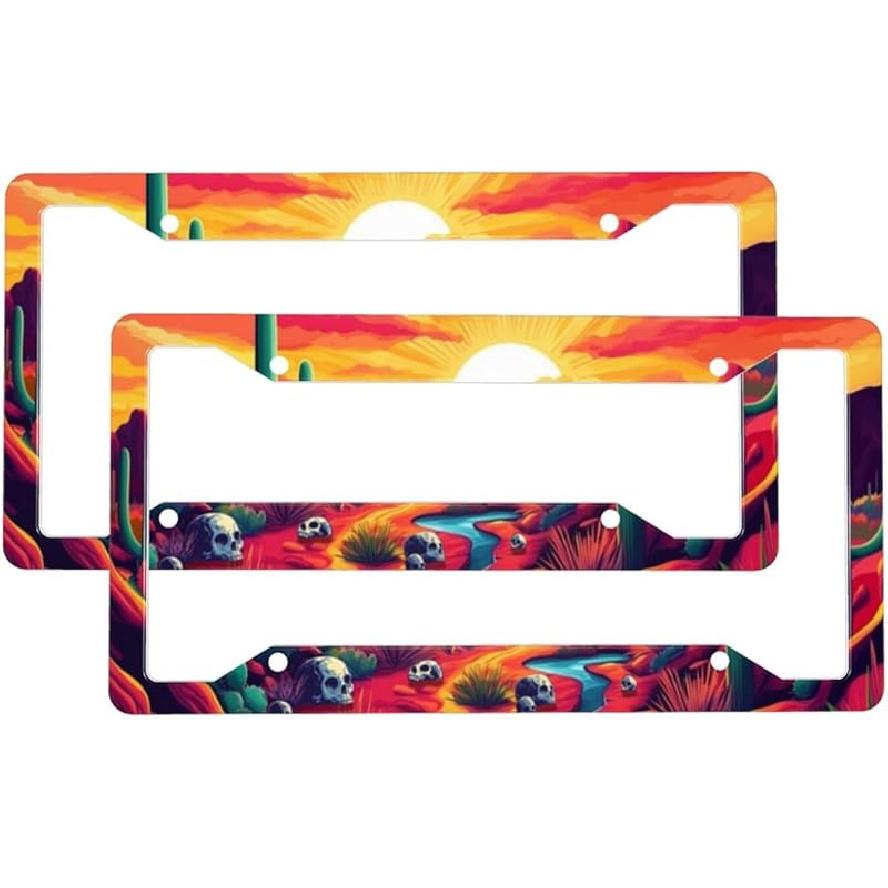 Beach License Plate Frame 2 Pack Accessories Cars Decor 12.3 X 6.3 Inches For Men Women