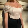 2023 European & American Fishbone Corset Bandeau Vest - Off-the-Shoulder Satin Top for Women's Summer Fashion