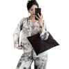 Ink Tie-Dye Ice Silk Pajamas Women'S Spring And Summer Ice Silk Long-Sleeved Fashion High-End Loungewear Suit