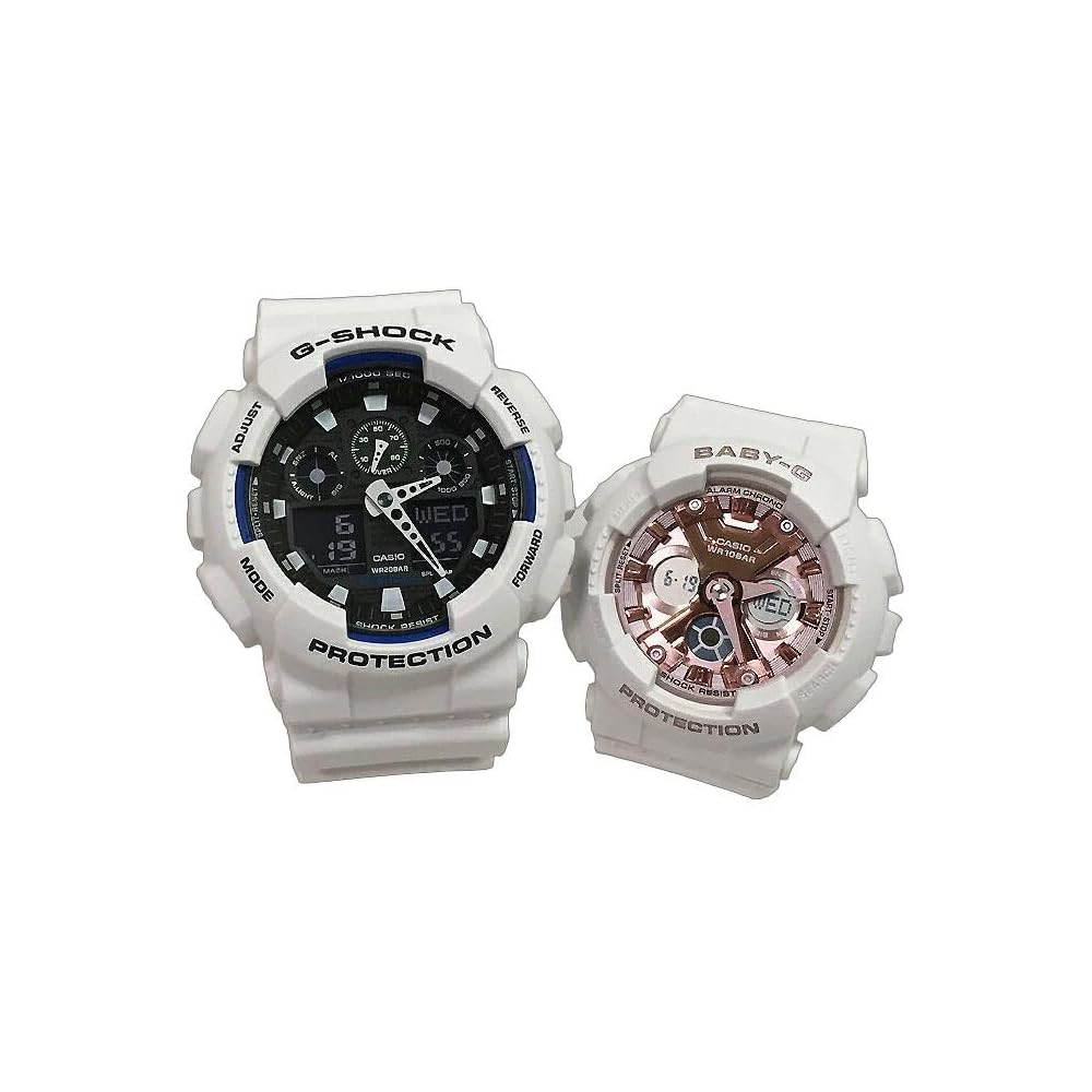 Casio G-Shock Baby-G Quartz Analog-Digital Watch Set with Pair Case GA-100B-7AJF BA-130-7A1JF
