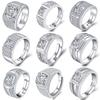 Bague pour Homme en Argent Sterling 925 Réglable Simplicité Mode Exquis Accessoires de Bijoux pour Homme Mariage Fête