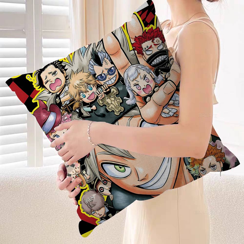 

Anime BBlack Cartoon CClover Pillow Cover For Bedroom Room And Living Room Sofa Decorative Cushion Cover 30x30 cm